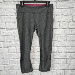 Lululemon Pace Rival Crop Heathered Gray Coal Boom Juice Size 10 Side Pockets